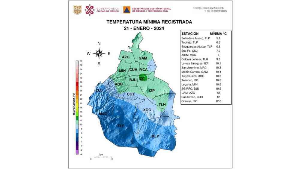 El termómetro indica bajas temperaturas en la CDMX durante la tarde de este domingo. 