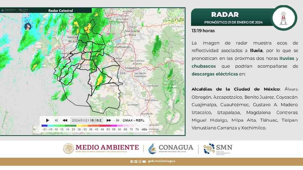 Se pronostican chubascos e incluso lluvias con actividad eléctrica para ciertas zonas de la capital. 