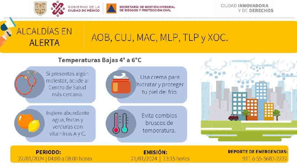 Las bajas temperaturas se mantendrán para el amanecer de este lunes 22 de enero. 