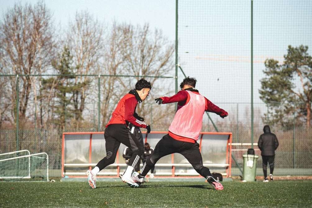 Ruvalcaba en un entrenamiento en Bélgica