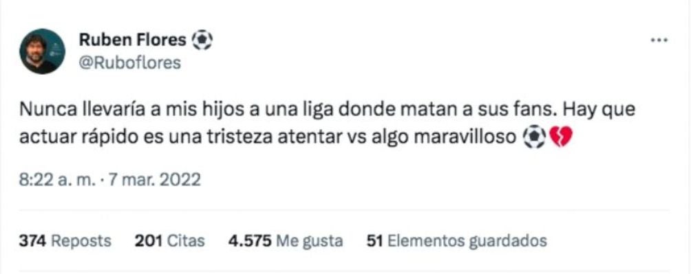 Tweet del papá de Marcelo Flores