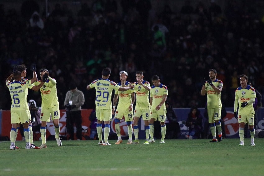 América en celebración de gol ante Juárez