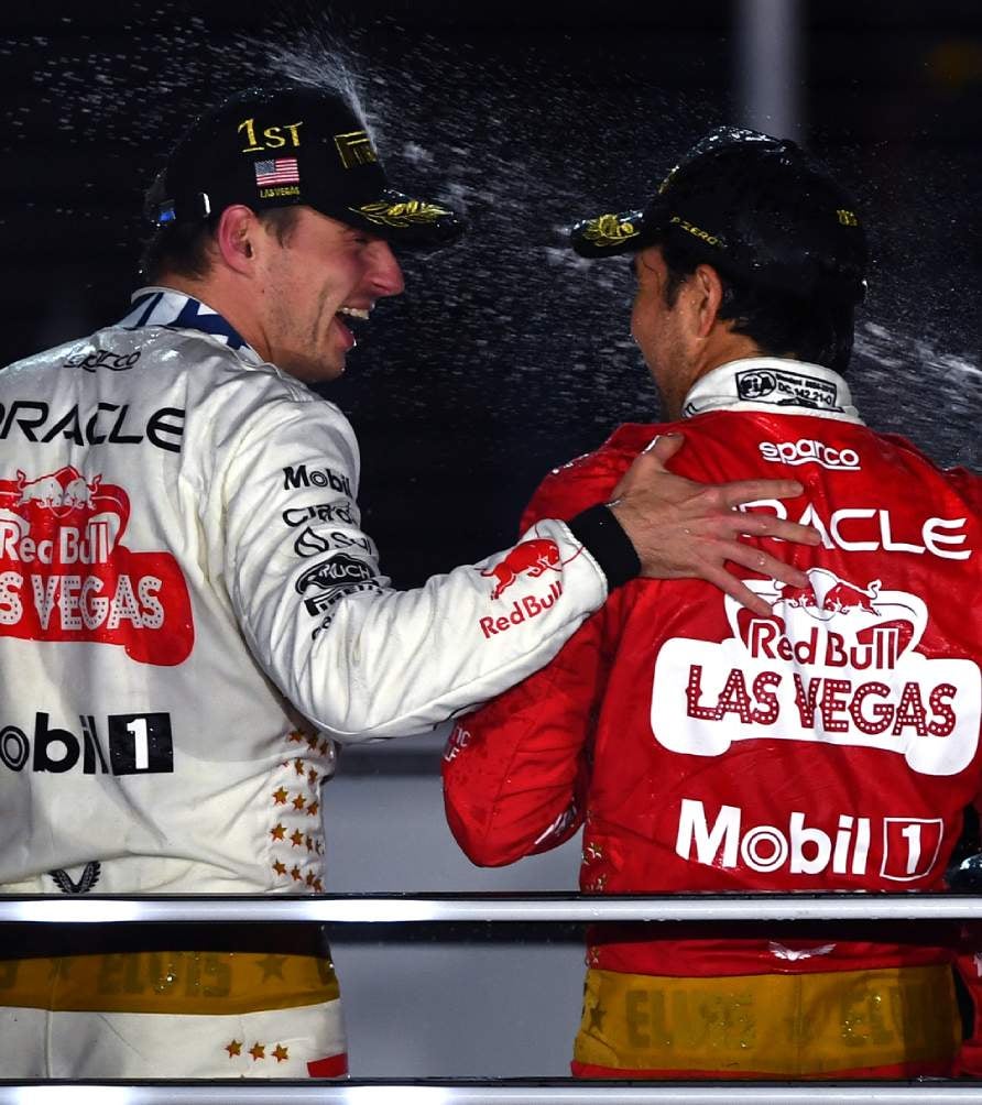 Verstappen y Checo en Las Vegas