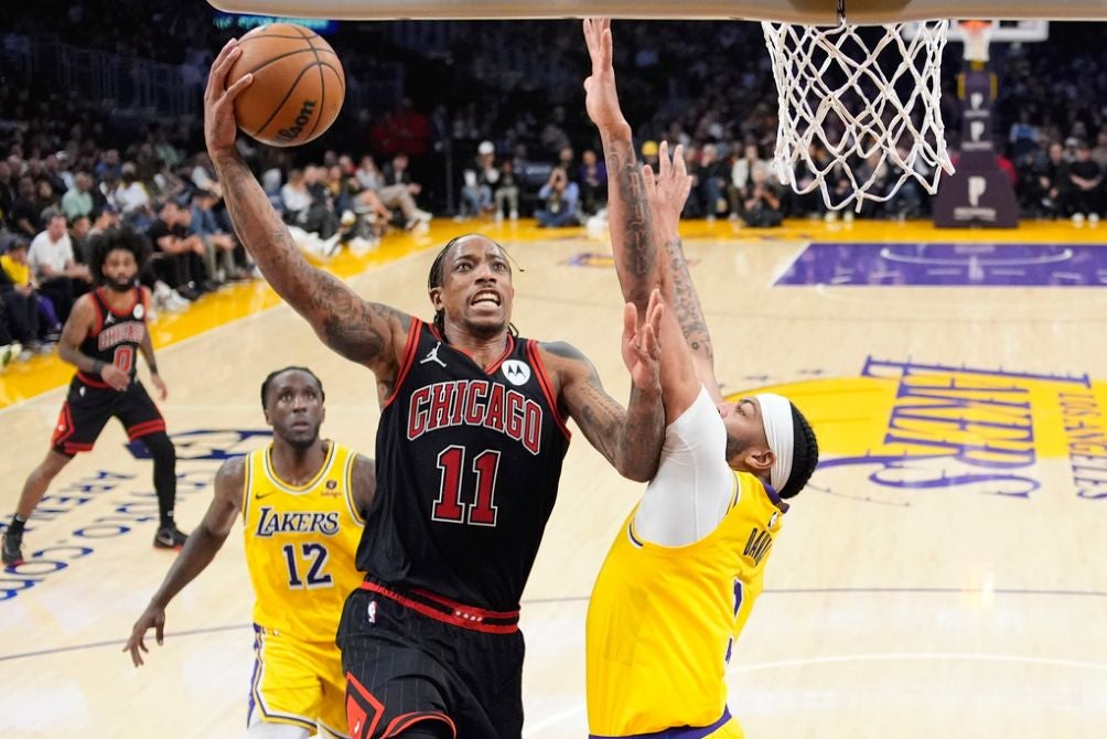 DeMar DeRozan en el compromiso contra los Lakers