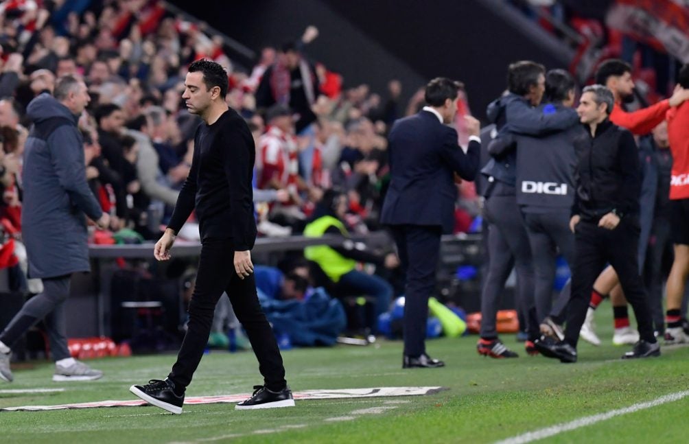 Xavi en el juego ante Bilbao en Copa del Rey