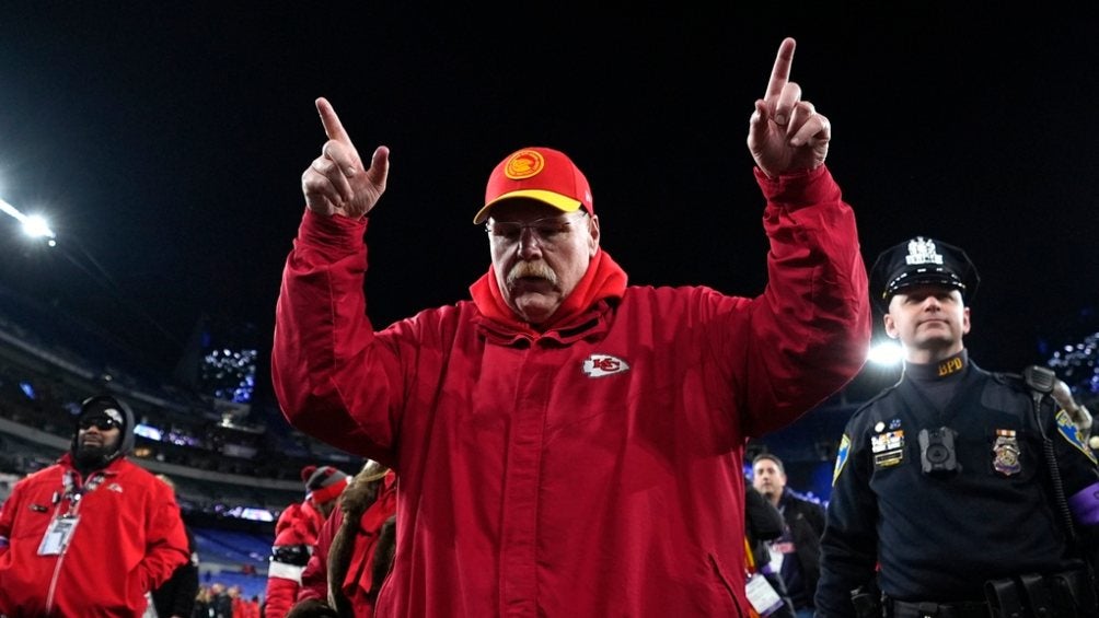 Andy Reid festeja el título de la AFC