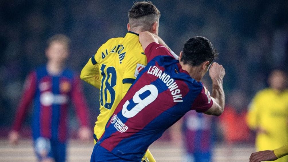 Lewandowski en el partido contra Villarreal