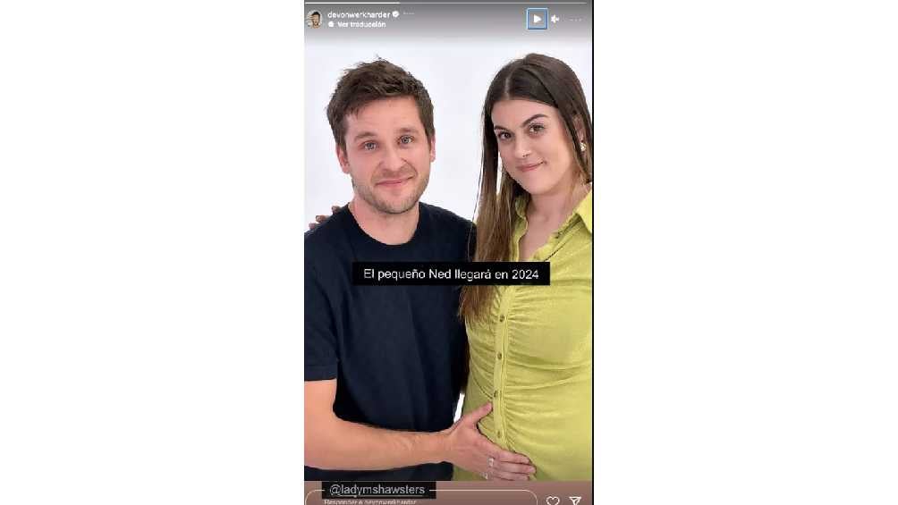 Esta fue la foto que publicó Devon Werkheiser anunciando la llegada de un pequeño 'Ned'. 