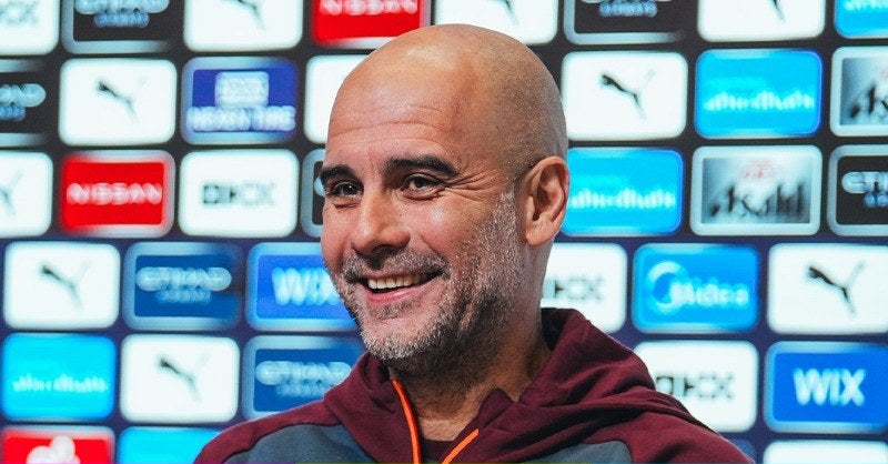 Pep Guardiola en conferencia de prensa