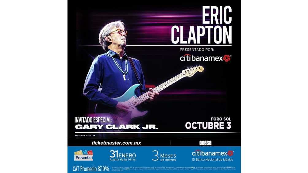 Los boletos para ver a Eric Clapton estarán a la venta a lo largo de la semana. 