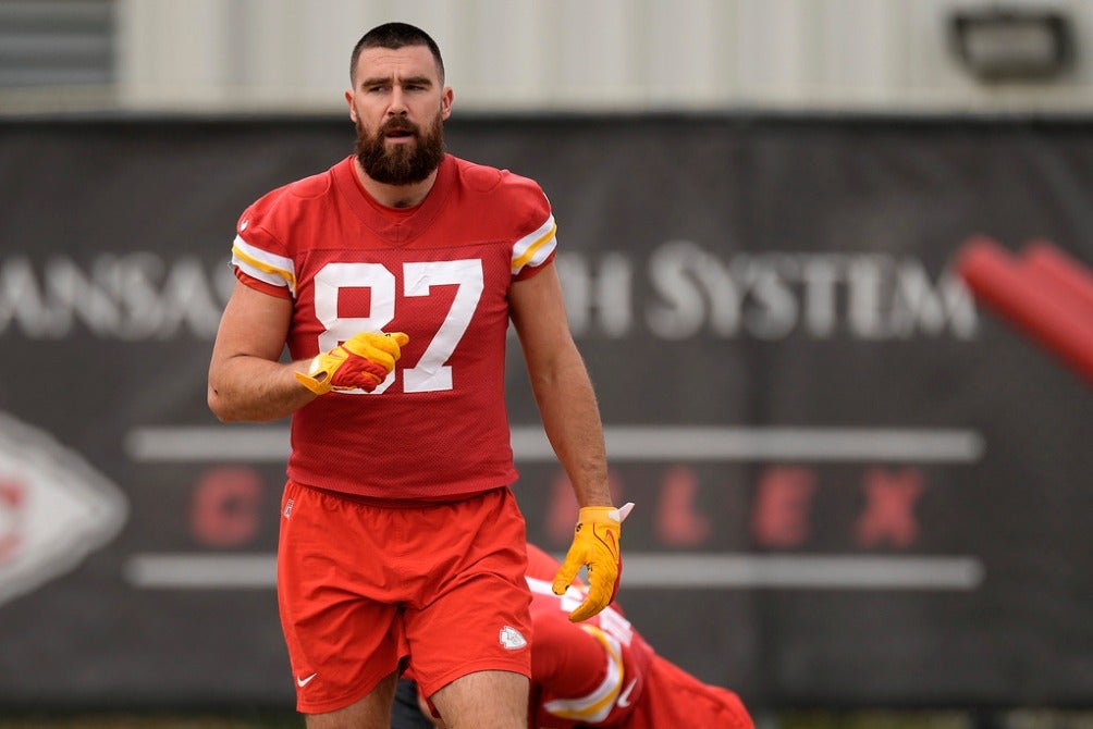 Kelce durante el entrenamiento de Kansas City