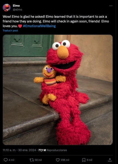 Ante la respuesta, Elmo le dio las gracias a los seguidores. 