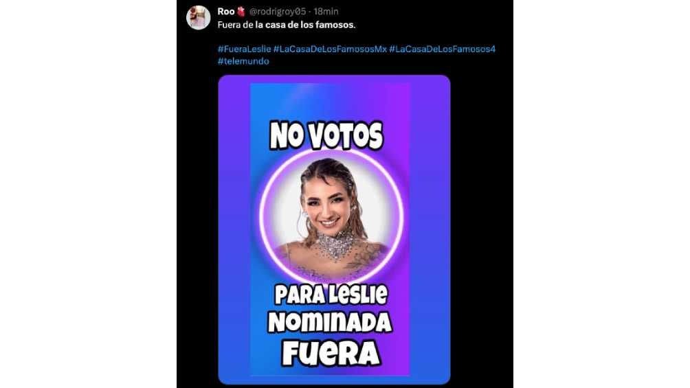 En redes sociales se volvió tendencia el hashtag #FueraLeslie. 