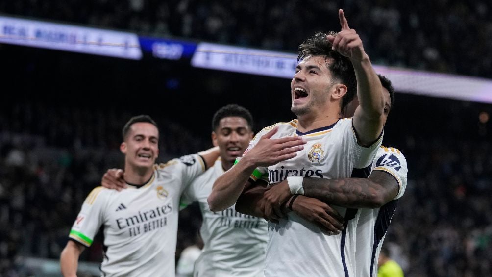 Brahim Díaz celebra su gol en el Derbi