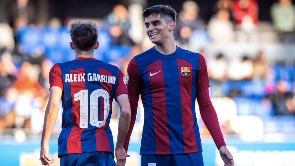 Ea Barcelona B en su partido ante Logroñés