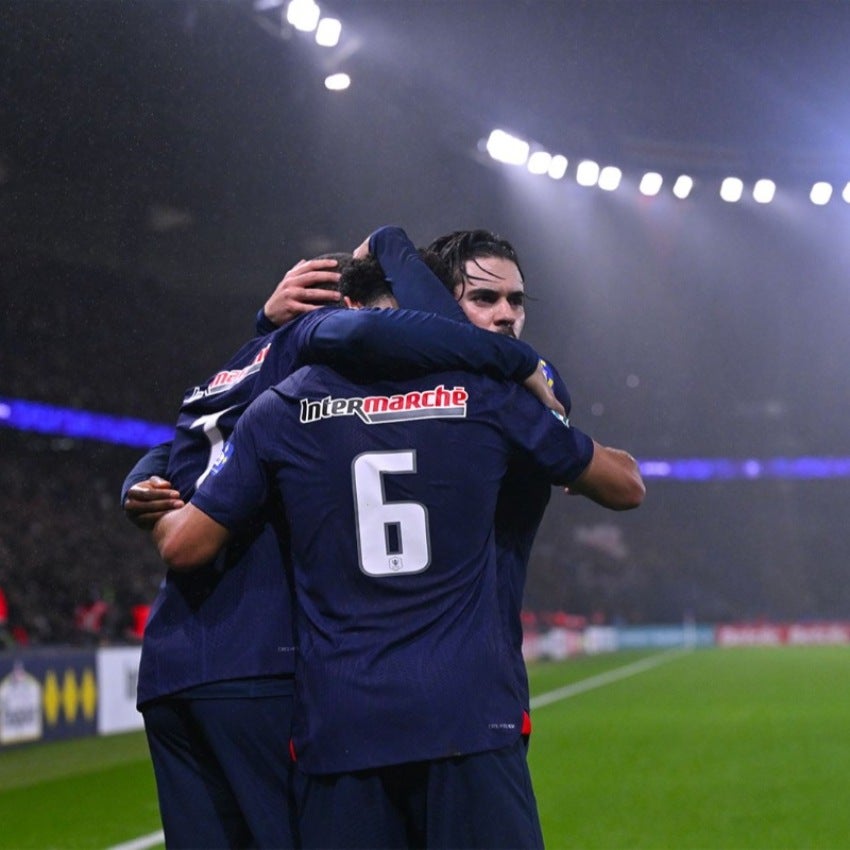 PSG en celebración de gol 