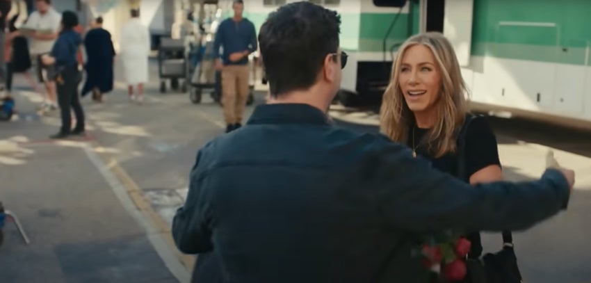 Jennifer Aniston y David Schwimmer en el comercial de Uber Eats