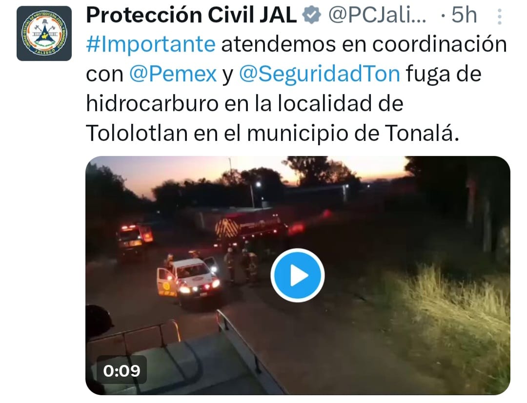 Protección Civil de Jalisco da reporte 