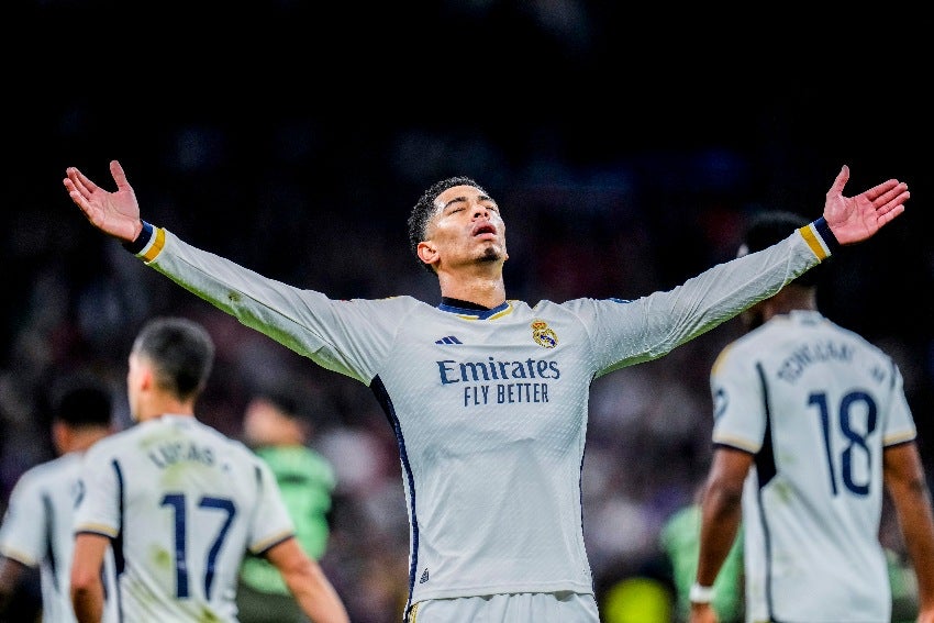 Jude Bellingham en celebración de gol con Real Madrid