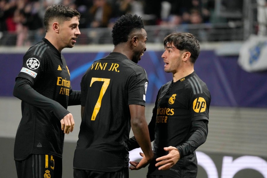 Vini y Brahim celebra gol del Real Madrid