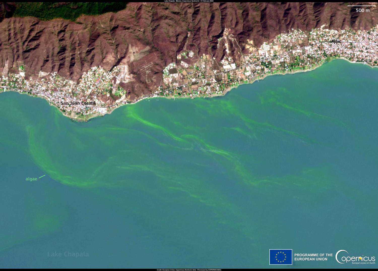 Esta imagen satelital mostraría la contaminación que hay en el agua.