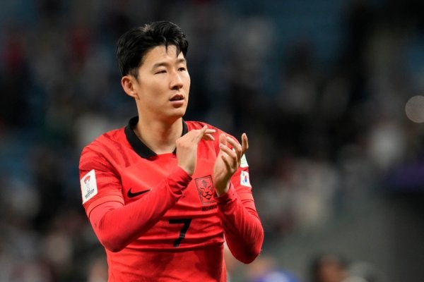 Heung-Min Son en un partido de Corea en la Copa Asia