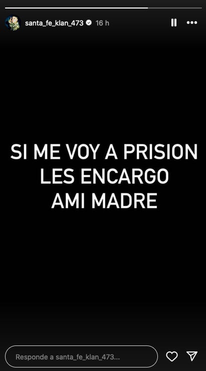 Aquí el cantante asegura que podría ir a la cárcel, pero no explica los motivos.