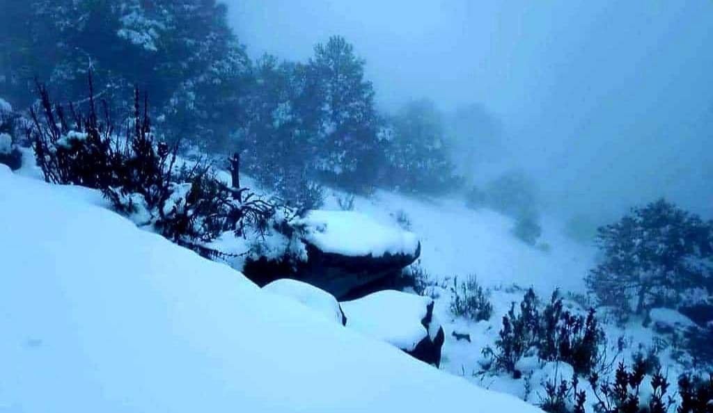 Las partes altas de La Marquesa lucen tapizadas de nieve.