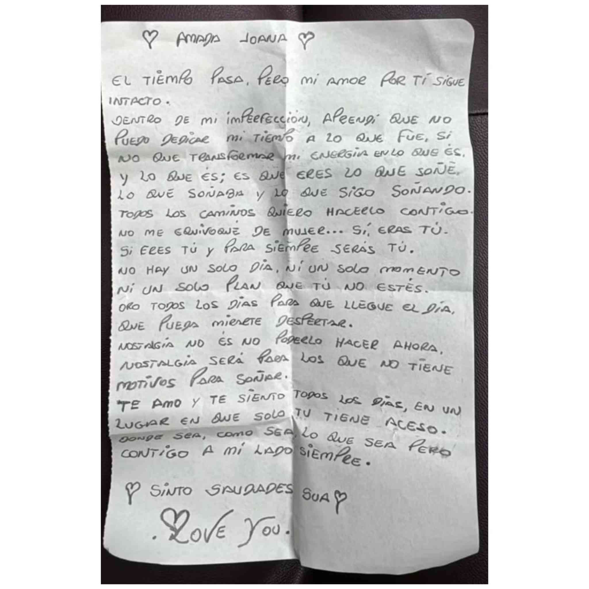 Carta de Joana a Alves cuando fue capturado