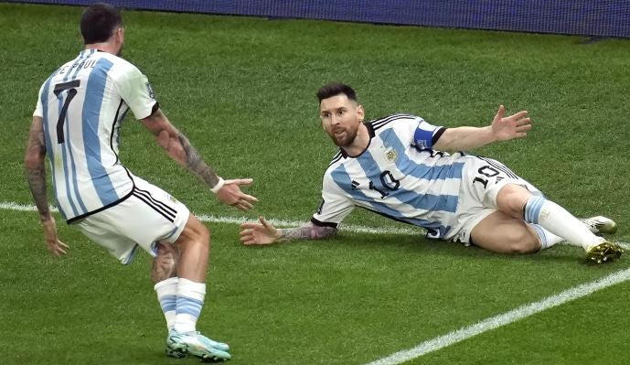 Messi en festejo de gol