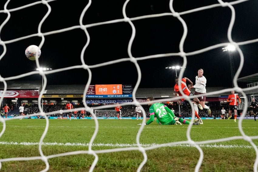 Momentos antes del gol de Haaland 