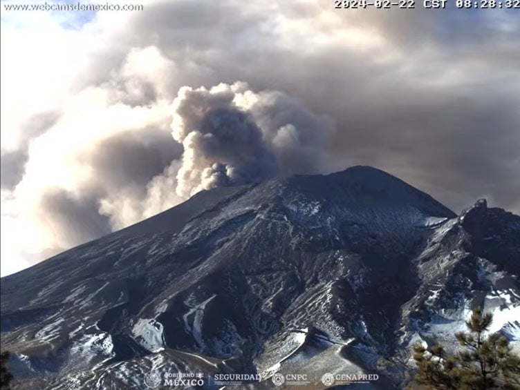 Las fumarolas son constantes en el volcán y se ven a distancia. 