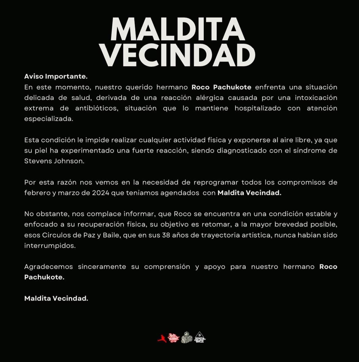 Hace tres semanas, la Maldita Vecindad tuvo que cancelar sus presentaciones.