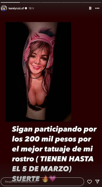 Karely Ruiz invita a sus fans al concurso donde dará 200 mil pesos.