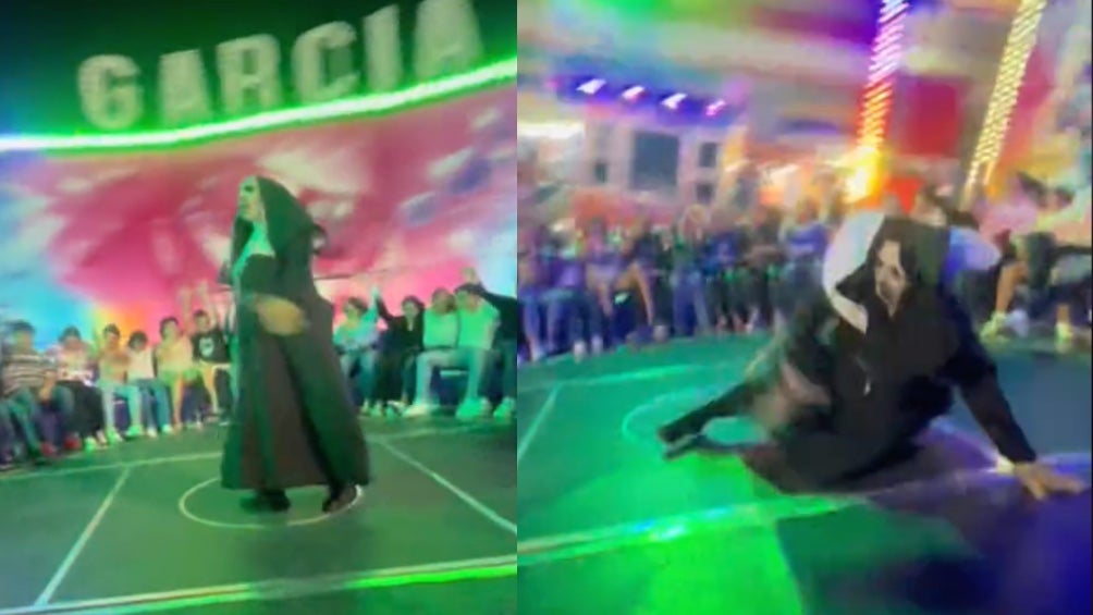 ¡La besó el diablo! La famosa Monja de la feria se cayó mientras bailaba