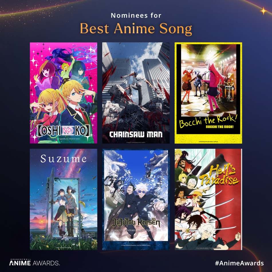 Los nominados a Mejor Canción de Anime.