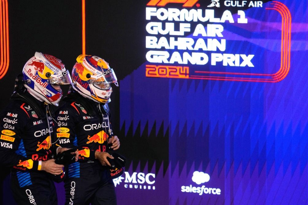 Max y Checo en el Gran Premio de Bahréin