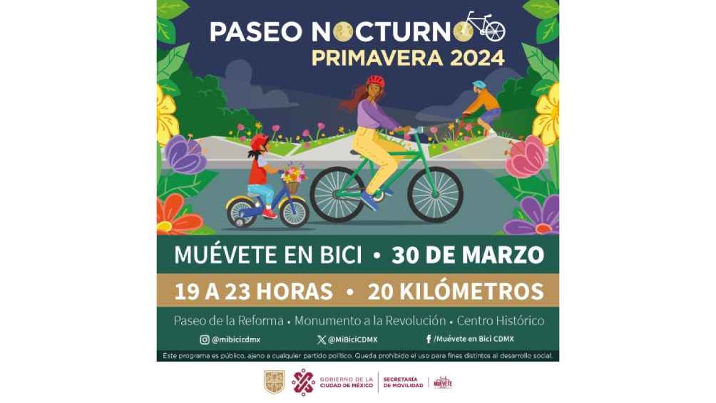 Esta será la edición número 47 del Paseo Nocturno 'Muévete en Bici'. 