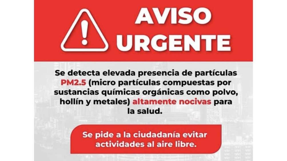 Se alertó a la ciudadania de la mala calidad de aire que hay por esta situación. 