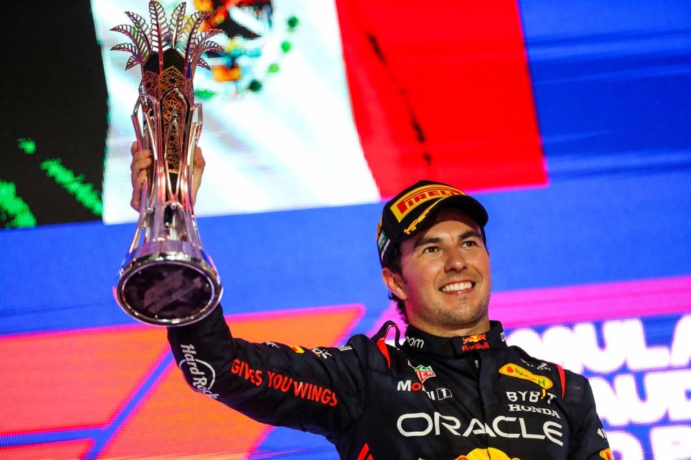 Checo Pérez en su celebración del año pasado