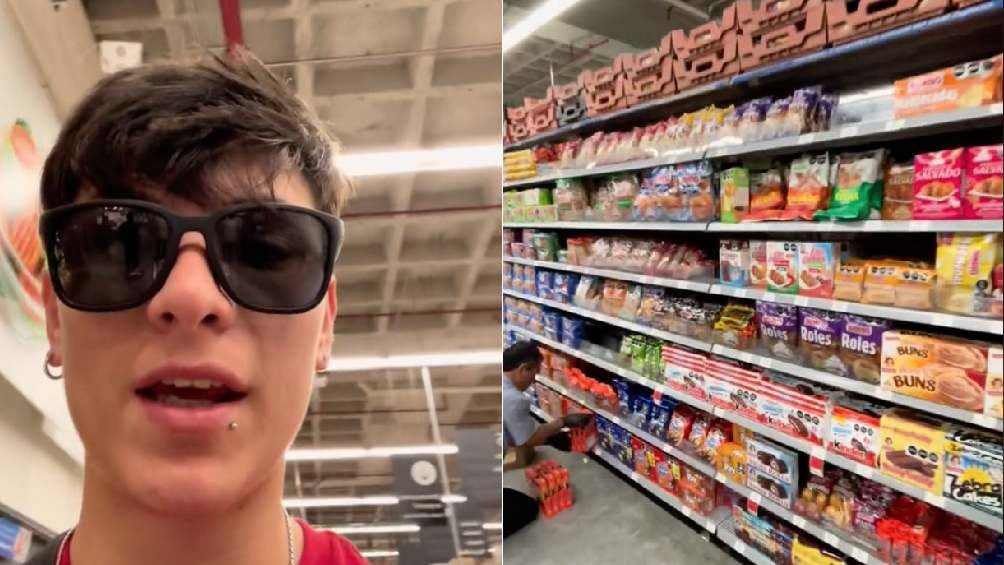 Influencer argentino quedó sorprendido por la variedad de productos que hay en los supermercados de México