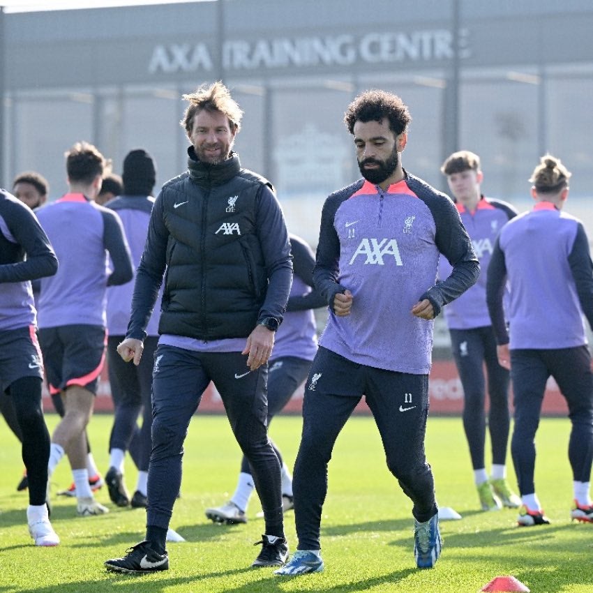 Salah en entrenamiento con Liverpool