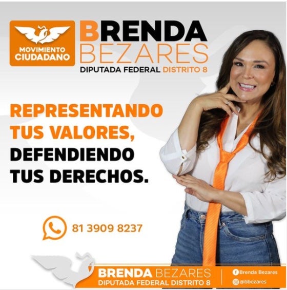 Uno de los anuncios de la campaña de Brenda Bezares. 