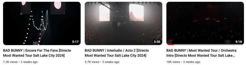 Hasta el momento sólo tiene tres videos de Bad Bunny en su canal.