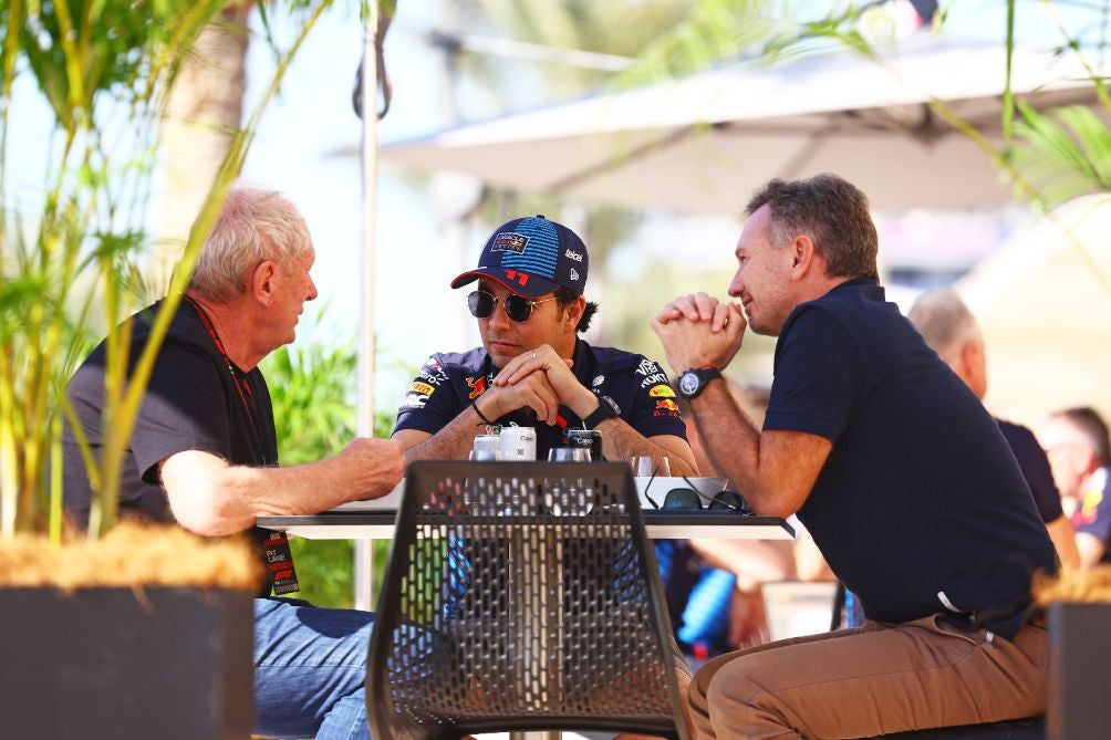 Marko, Checo y Horner en Baréin