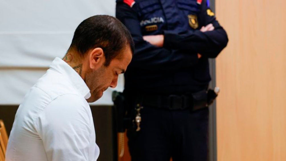 Alves durante su juicio en Barcelona