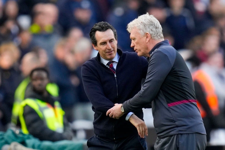 Unai Emery y David Moyes, DT de Aston Villa y West Ham