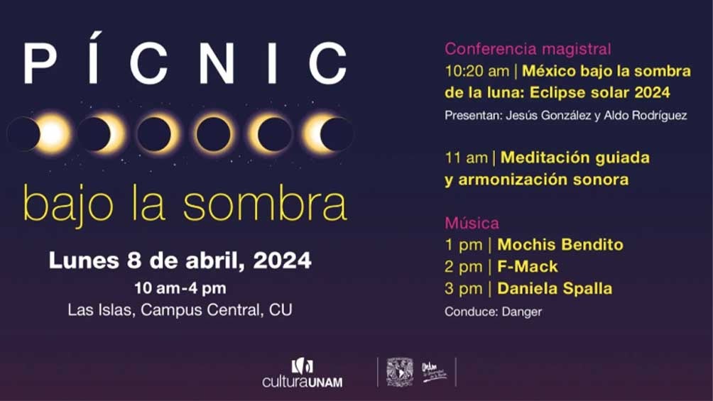 Disfruta del próximo eclipse de sol en la UNAM; habrán varios eventos