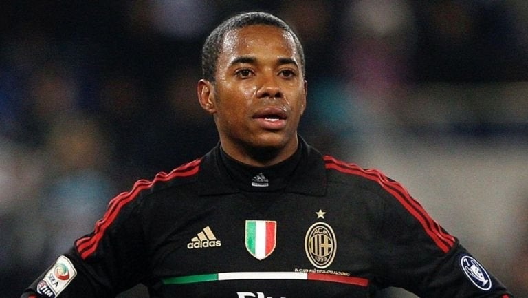 Robinho en un partido del Milan