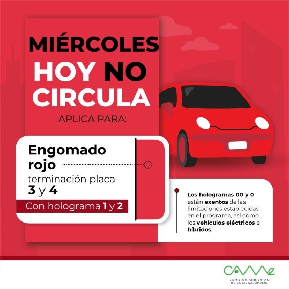 Estos son los vehículos que no pueden circular los miércoles. 